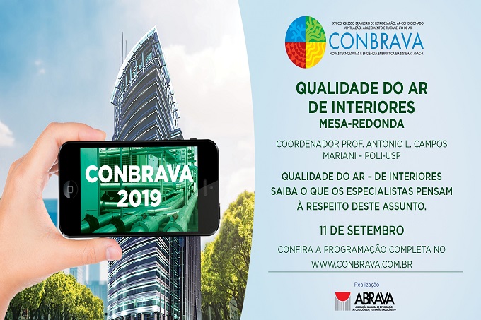 Qualidade do ar será discutida em mesa-redonda no CONBRAVA 2019 – 11 de setembro