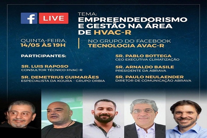 Live “Empreendedorismo e gestão na área do HVAC-R” participação ABRAVA -14 de maio as 19hs