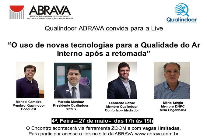 Live ABRAVA Qualindoor – Uso de Novas Tecnologias para a Qualidade do Ar após a retomada