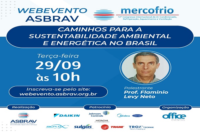 Webevento ASBRAV – Caminhos para a Sustentabilidade Ambiental e Energética no Brasil – 29/09 às 10h