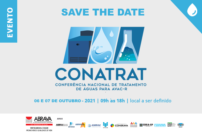 CONATRAT abordará o tratamento de águas de sistemas de climatização como contribuição à crise hídrica e energética – Confira a programação e participe