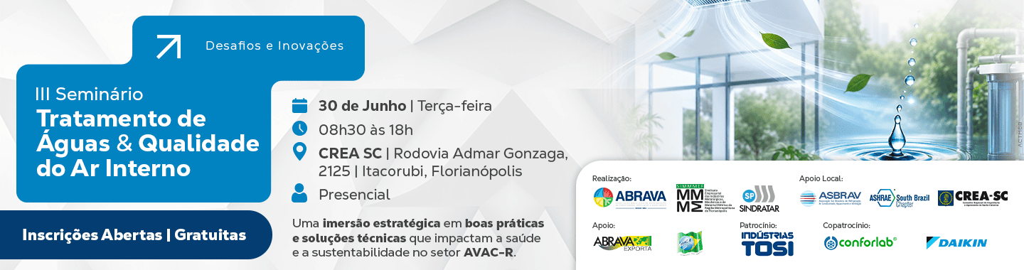 III Seminário Tratamento de Águas & Qualidade do Ar Interno